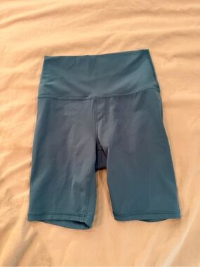 Athleta High-Rise Bike Shorts in Teal Blue